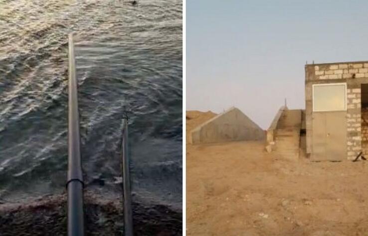 Сливные трубы в море обнаружены в районе баз отдыха близ Актау