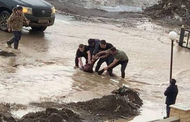 В Актобе очевидцы спасли девочку, тонувшую в арыке с талой водой