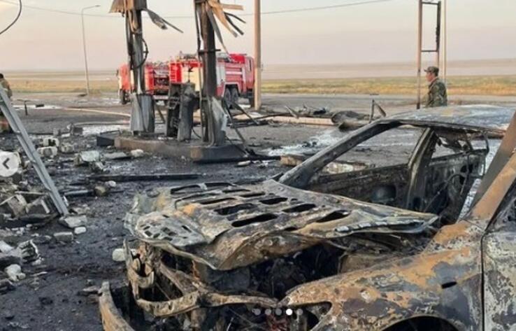 В Актюбинской области на АЗС произошел мощный взрыв