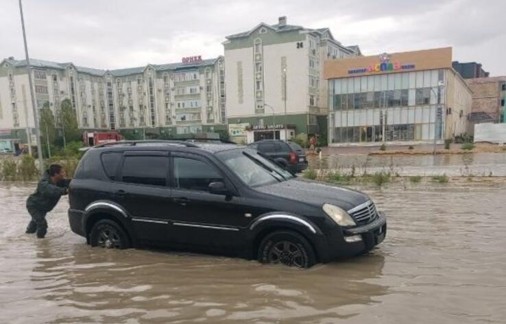 Ливень затопил улицы Актау