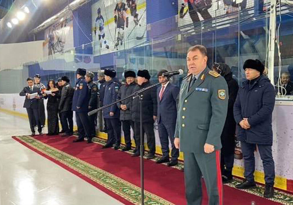 Состоялось открытие турнира по хоккею с шайбой на Кубок министра по ЧС РК  . Фото: МЧС РК