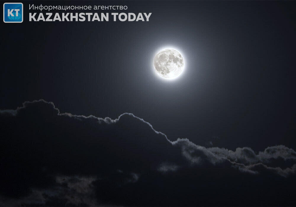 First August 2023 supermoon in Almaty