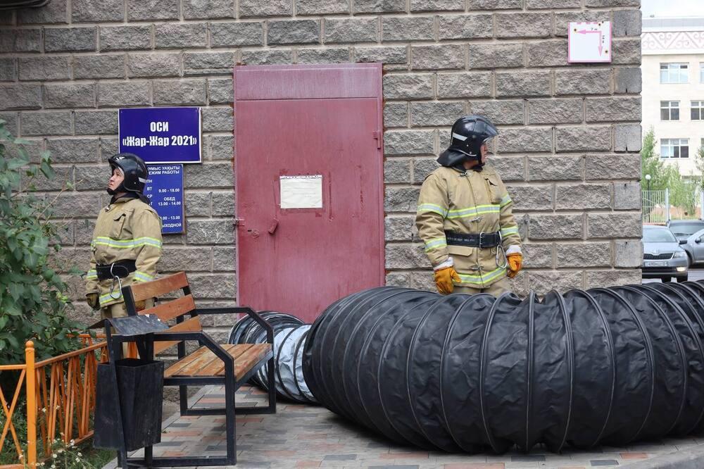 Astana residents took part in a fire-tactical exercise . Images | MES RK