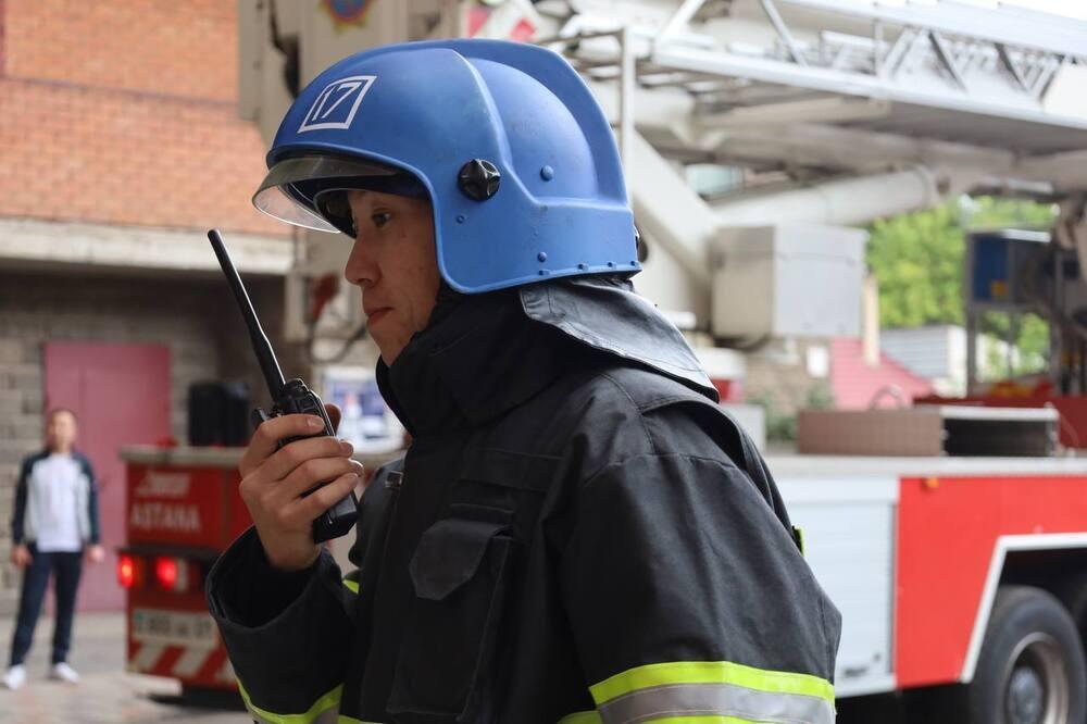 Astana residents took part in a fire-tactical exercise . Images | MES RK