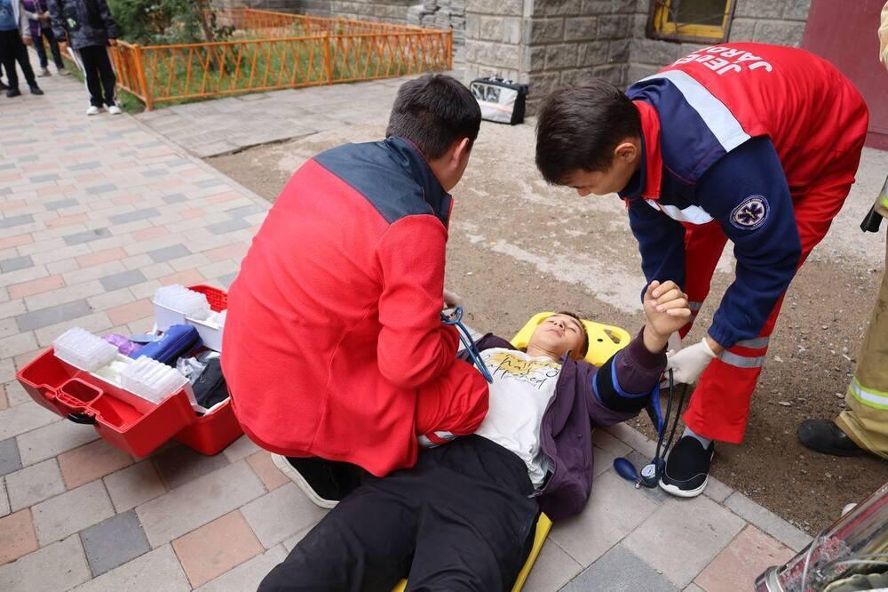Astana residents took part in a fire-tactical exercise . Images | MES RK