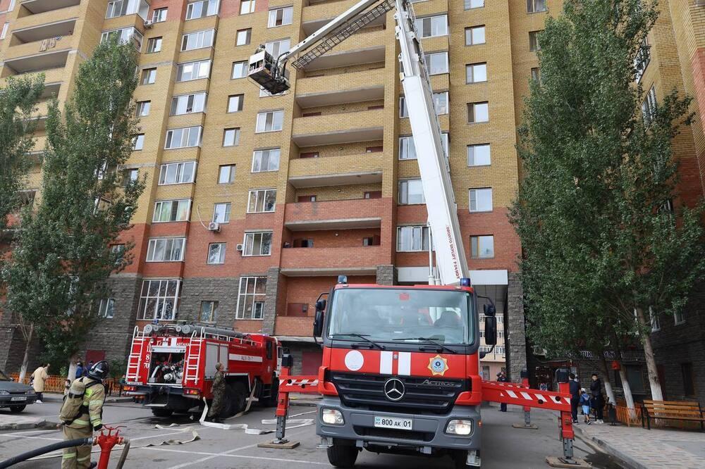 Astana residents took part in a fire-tactical exercise . Images | MES RK