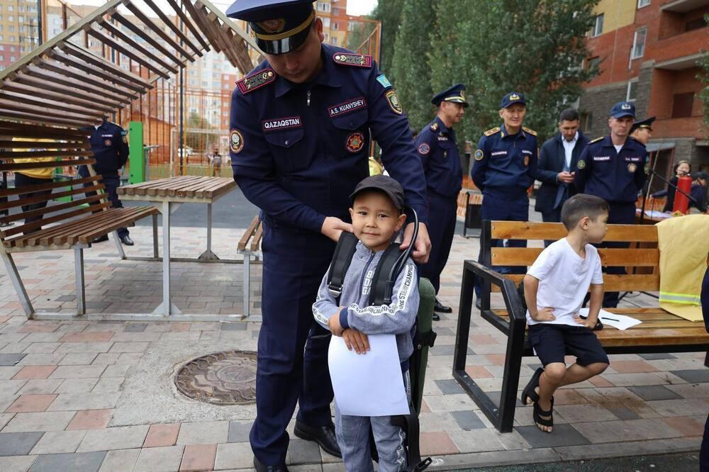 Astana residents took part in a fire-tactical exercise . Images | MES RK