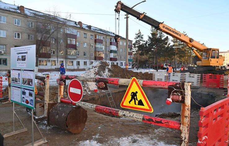 Из-за аварии на теплотрассе в Степногорске ряд многоэтажек остался без тепла
