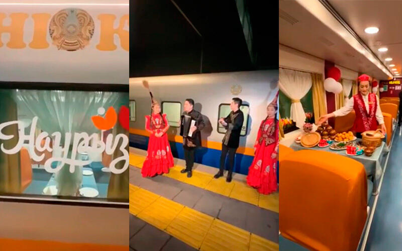 Elegant trains run in Kazakhstan on the eve of Nauryz