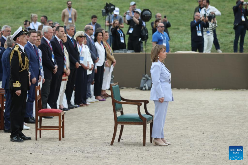Olympic flame for Paris 2024 Summer Games lit in Ancient Olympia. Images | Xinhua/Zhao Dingzhe