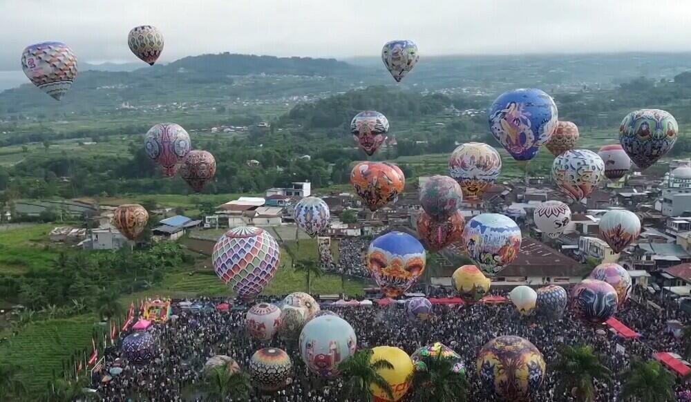 Floating wonders during the world hot air balloon festival in Indonesia