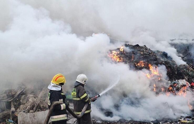 Waste landfill fire rages on in Almaty region