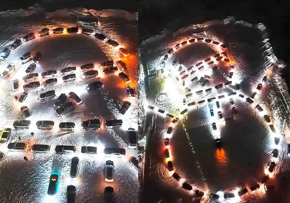 В Риддере построили огромного автоснеговика