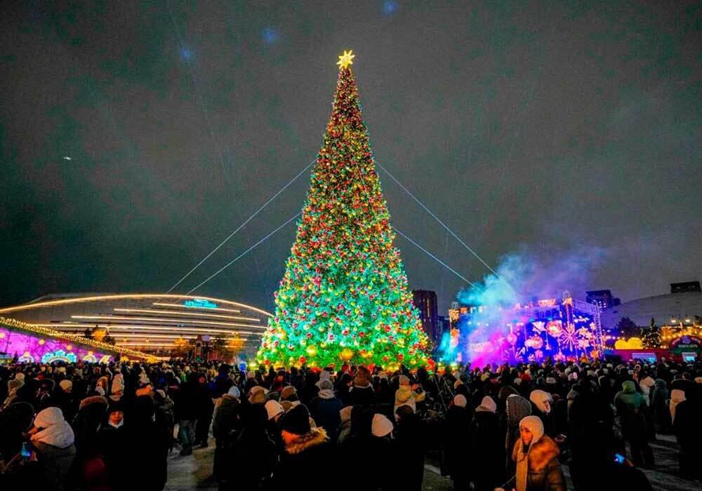 New Year's trees were lit in cities across Kazakhstan. Images | Astana gov.kz