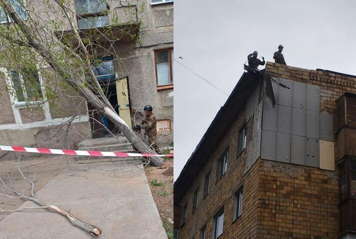 Wild wind rips off roofs and uproots trees in Karaganda region