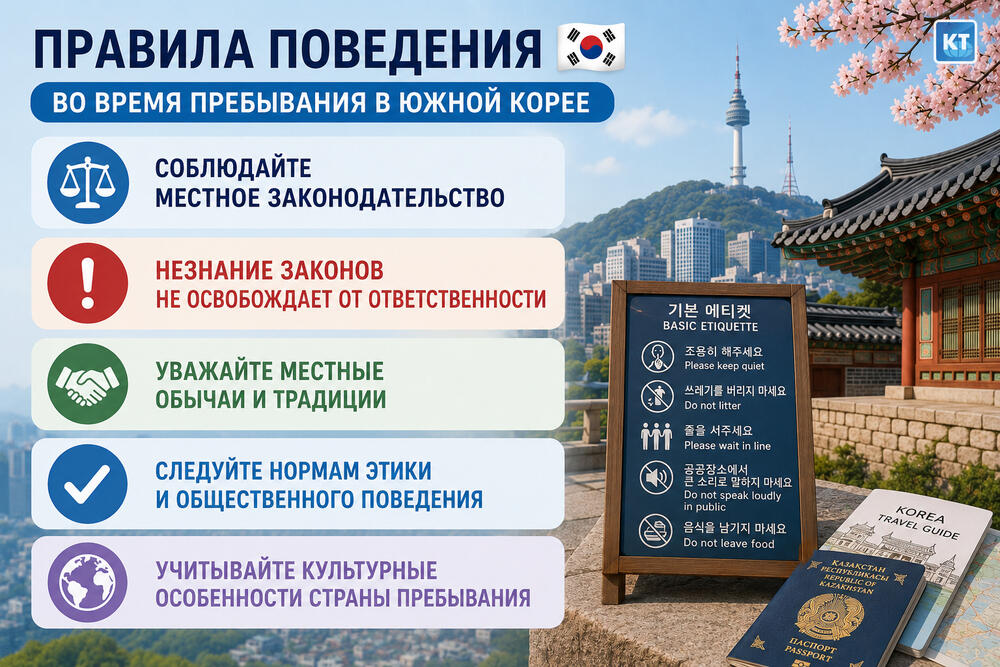 Памятка для казахстанцев, выезжающих в Южную Корею